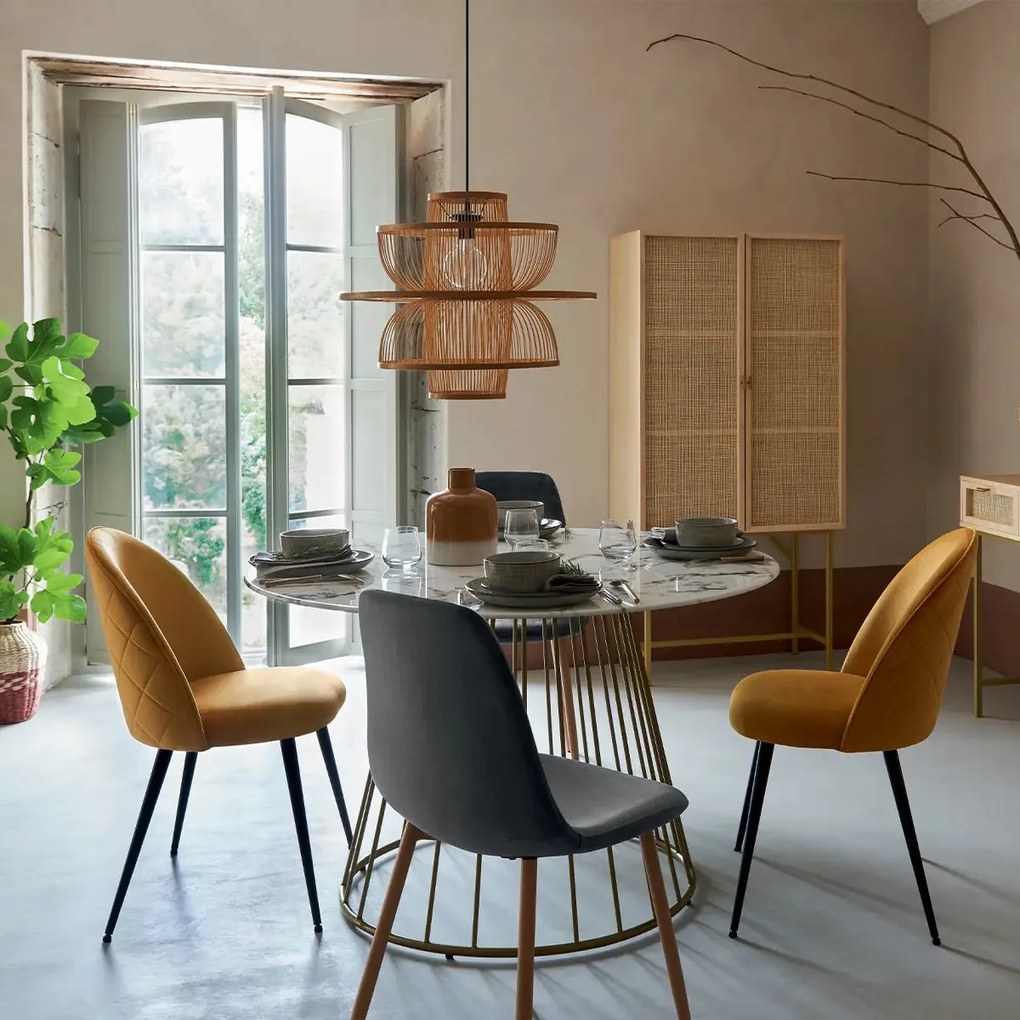 Трапезен стол atmosphera Slano, Велур - Мента