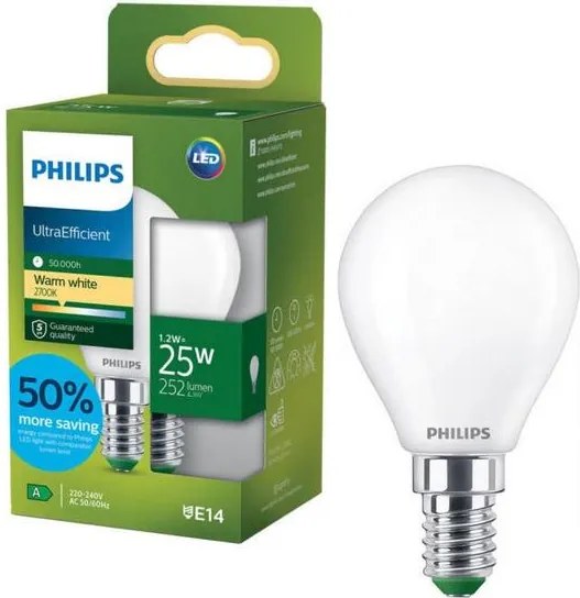LED крушка ULTRAEFFICIENT Philips P45 E14/1,2W/230V 2700K