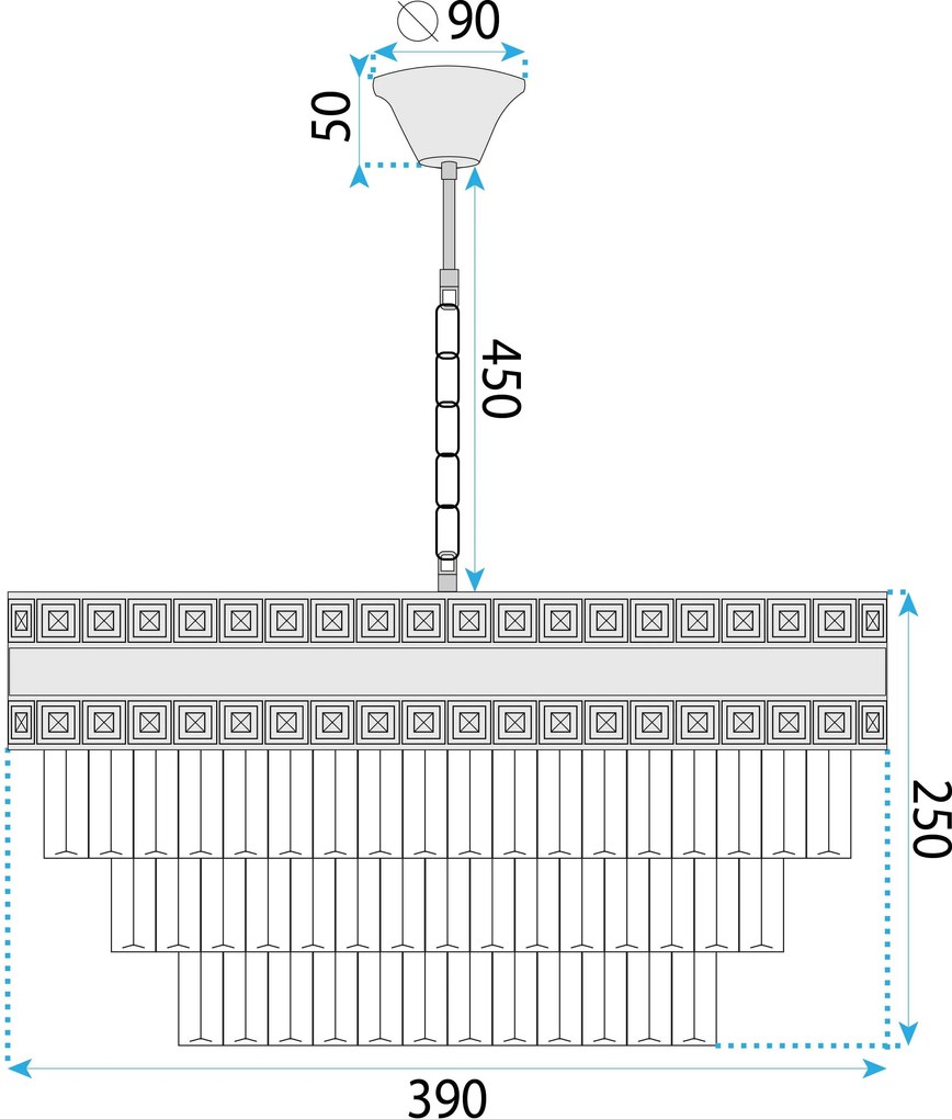 Пендел Cristal G047-CP 40CM GOLD