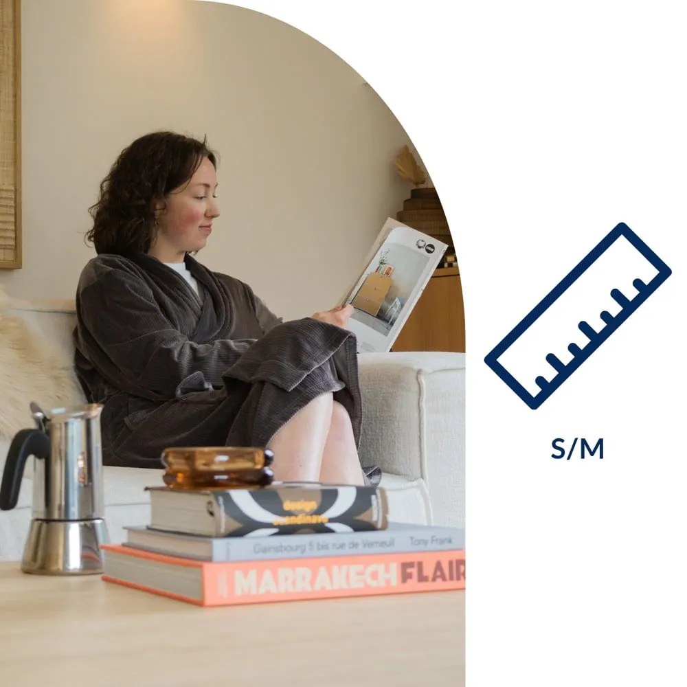 Сива хавлия от микроплюш размер S/M Elena – Tiseco Home Studio