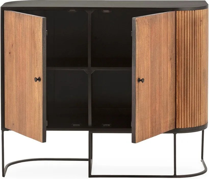Скрин от масивно манго в естествен цвят 110x90x40 cm Curve – MOME