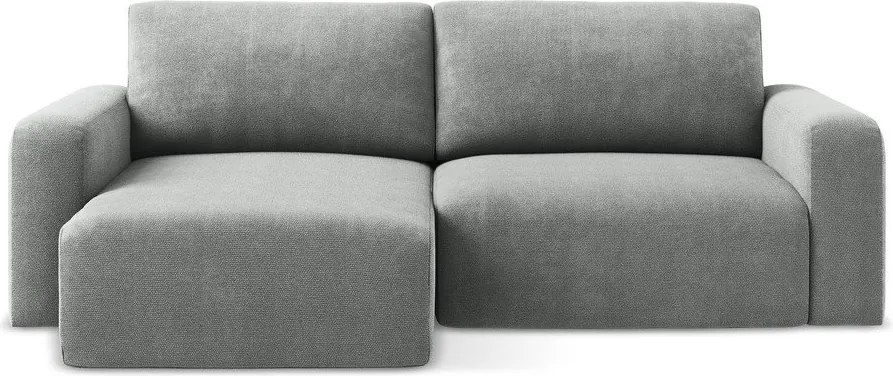 Сив шенилов сгъваем/с място за съхранение ъглов диван (ляв ъгъл) Kona – Makamii