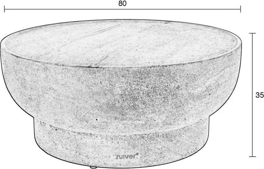 Кръгла масичка за кафе от декор от камък в естествен цвят ø 80 cm Noble – Zuiver