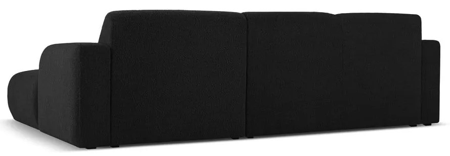 Черен ъглов диван от плат букле (десен ъгъл) Molino - Micadoni Home