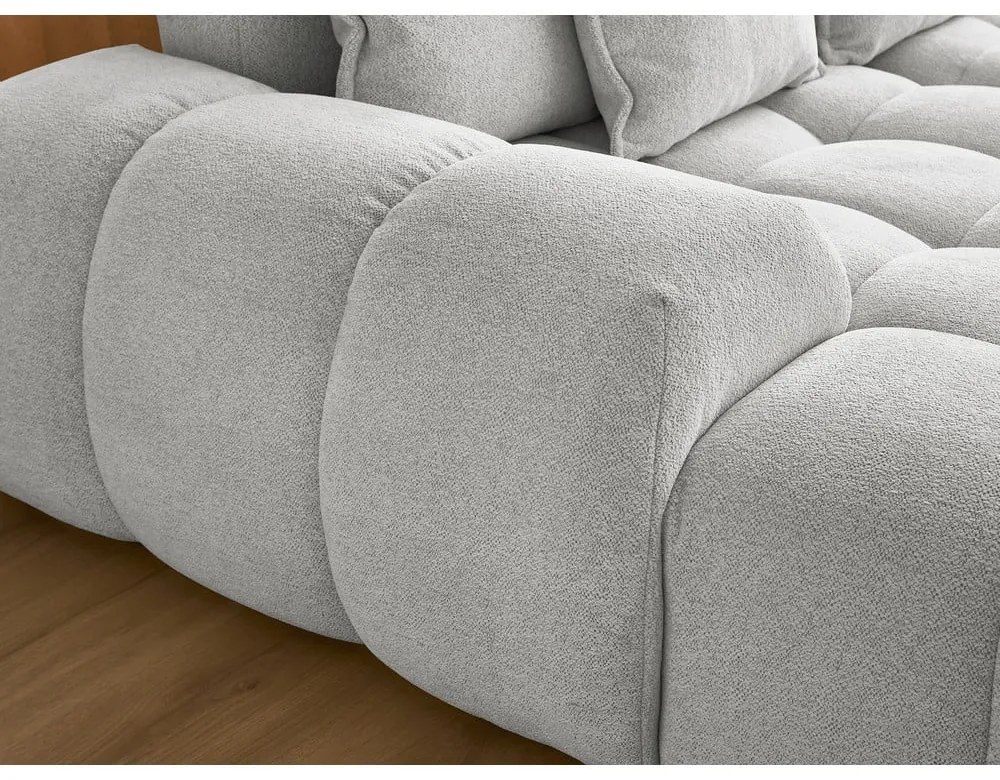 Светлосив шенилов сгъваем/с място за съхранение ъглов диван (десен ъгъл/U форма) Everest – Bobochic Paris