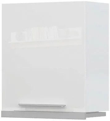 Висящ шкаф Raval A7-60-1KU за кухненски аспиратор sliding-White - White glossy