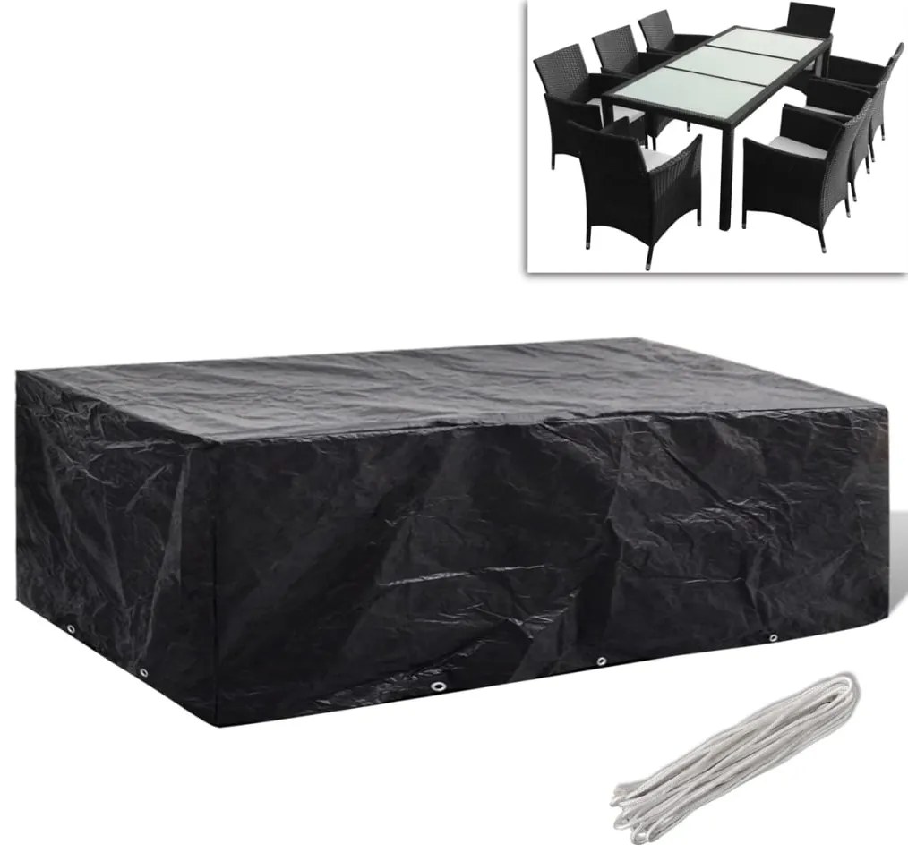 41642 vidaXL Покривало за градински мебели 8 капси 300 x 140 x 90 см