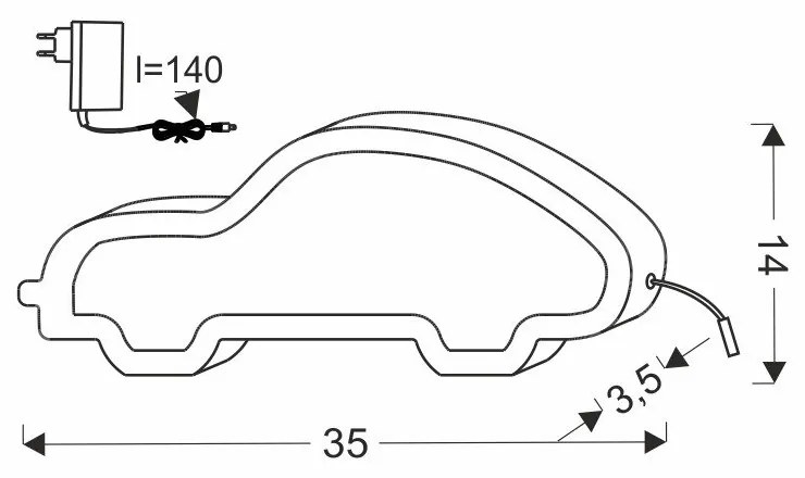 Черна бебешка лампа Car - Candellux Lighting