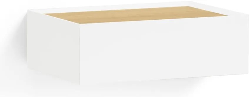 Бяло висящо нощно шкафче с дъбов плот Arista – Teulat