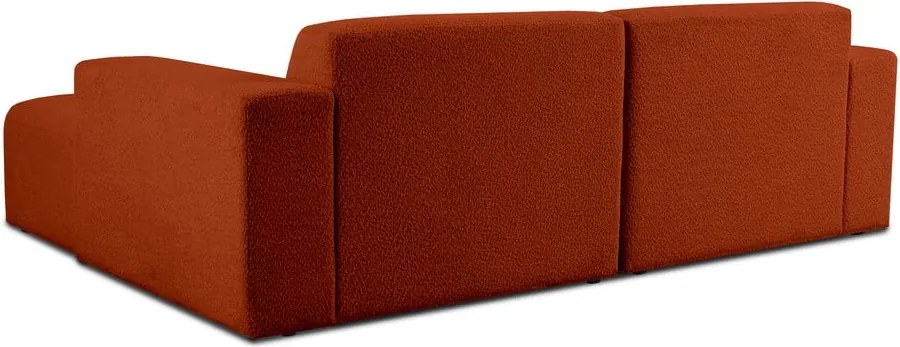 Ъглов диван от букле в тухлен цвят (десен ъгъл) Roxy – Scandic