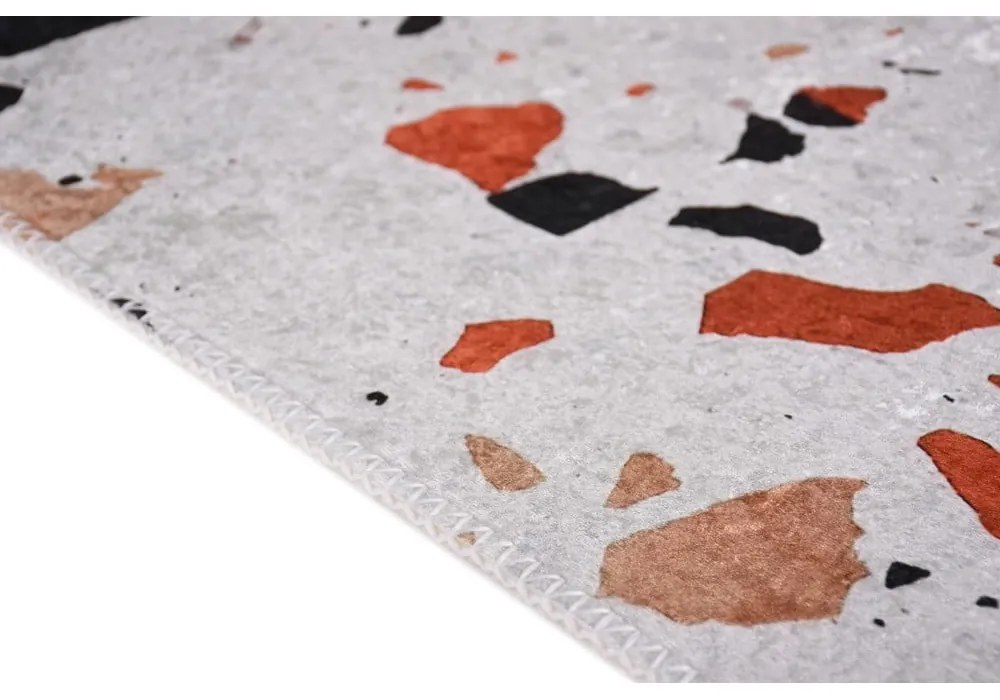 Килим подходящ за пране в оранжево и цвят слонова кост 80x150 cm Italian Stone – Vitaus