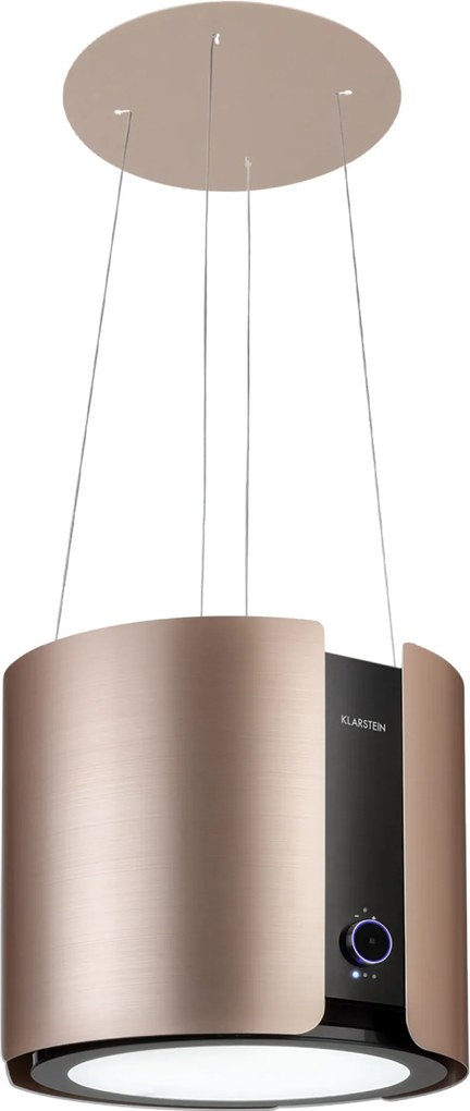 Klarstein Skyfall, островен абсорбатор, Ø 45 см, рециркулация, 402 м³ / ч, LED, неръждаема стомана, златист