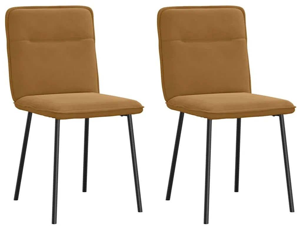 4101217 vidaXL Трапезни столове, 2 бр, кафяви, кадифе