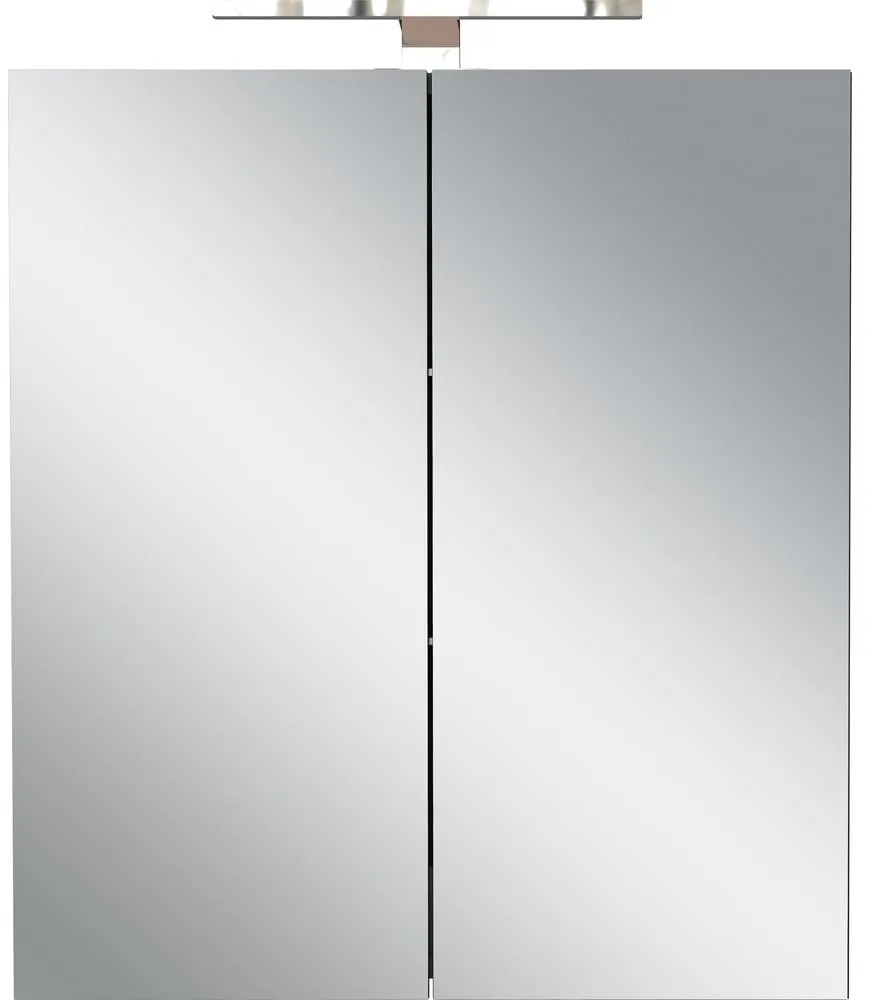 Антрацитен стенен шкаф за баня с огледало 60x71 cm Arcena – Germania