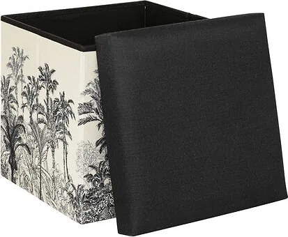 Пуф със съхранение atmosphera Benicio, Сгъваем, Черен