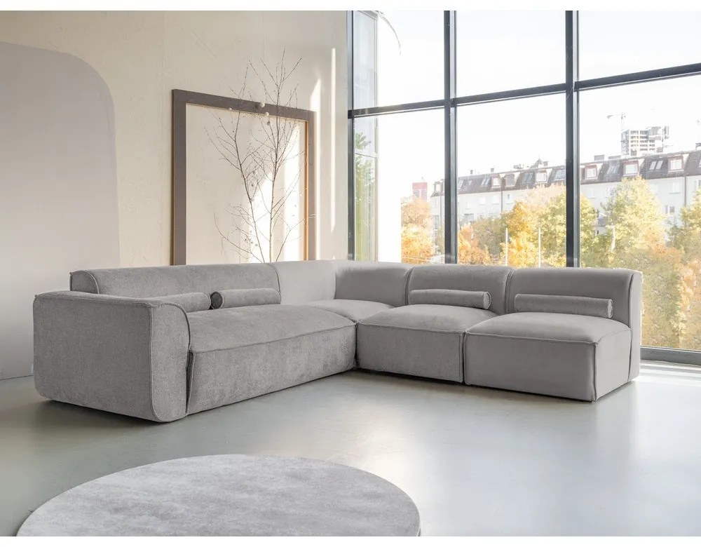 Светлосив ъглов диван (десен ъгъл) Flex Felix – Miuform