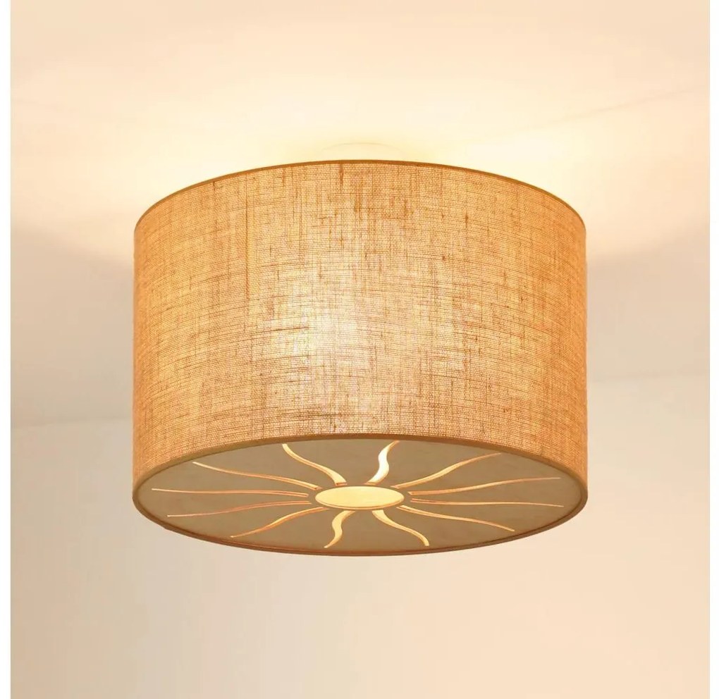 Brilagi - Плафон COUNTRY ROLLER 1xE27/15W/230V, Ø 50 см, бежов