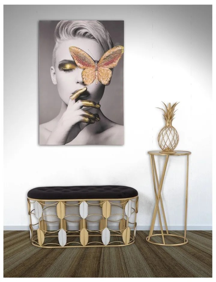 Сгъваема маса в черно и златно, височина 75 cm Glam Simple - Mauro Ferretti