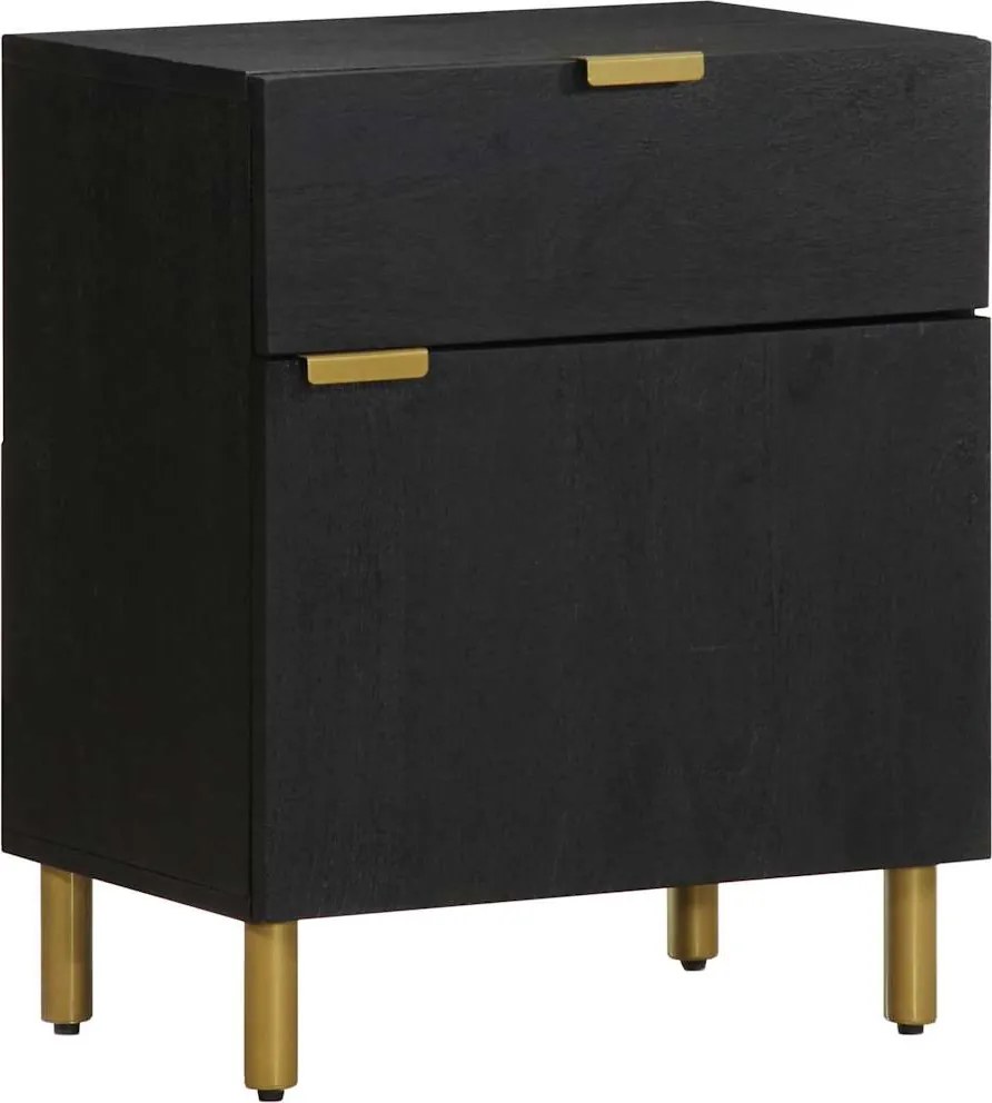 4017656 vidaXL Нощно шкафче, черно, 50x33x60 см, инженерно дърво