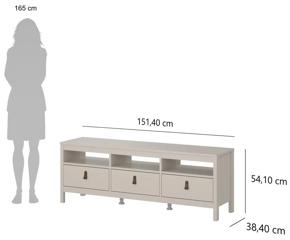 Сиво-бежова маса за телевизор 151x54x38 cm Madrid – Tvilum