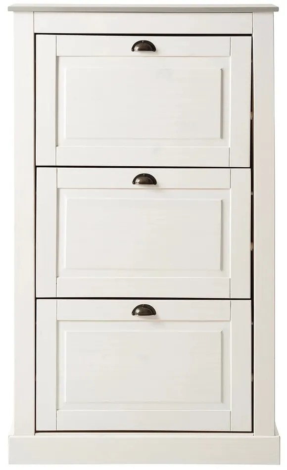 Бяла накланяща се стойка за обувки от масивен бор Toby – Støraa