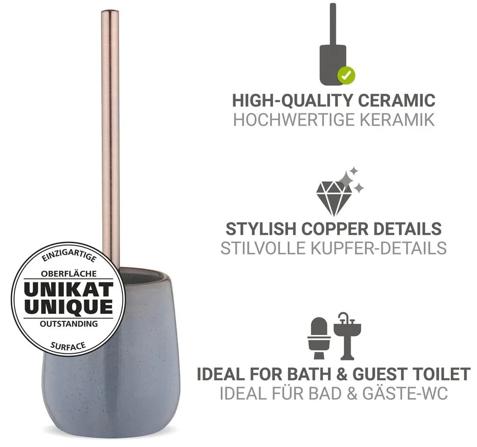 Сива керамична четка за тоалетна Sirmione – Wenko