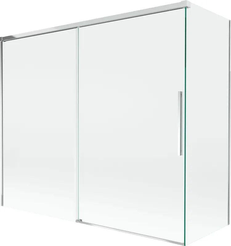 Mexen Rox преграда за вана, сгъваема на 2 крила 180 + 80 x 150 см, прозрачна, хром - 8C9-180-080-01-00