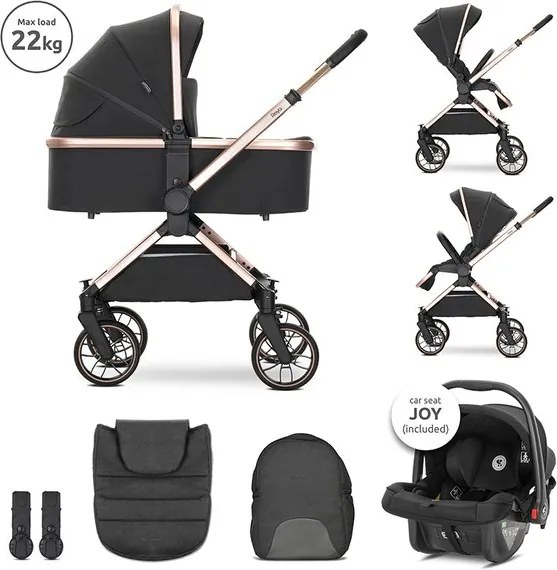 Детска комбинирана количка REYA 3в1 LORELLI - Black JASPER