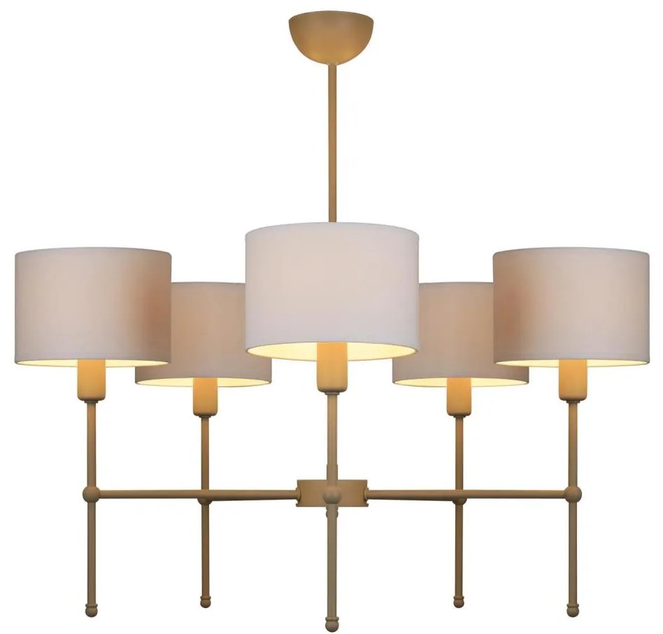 Полилей на штанга MADELA 5xE14/40W/230V бял/бежов