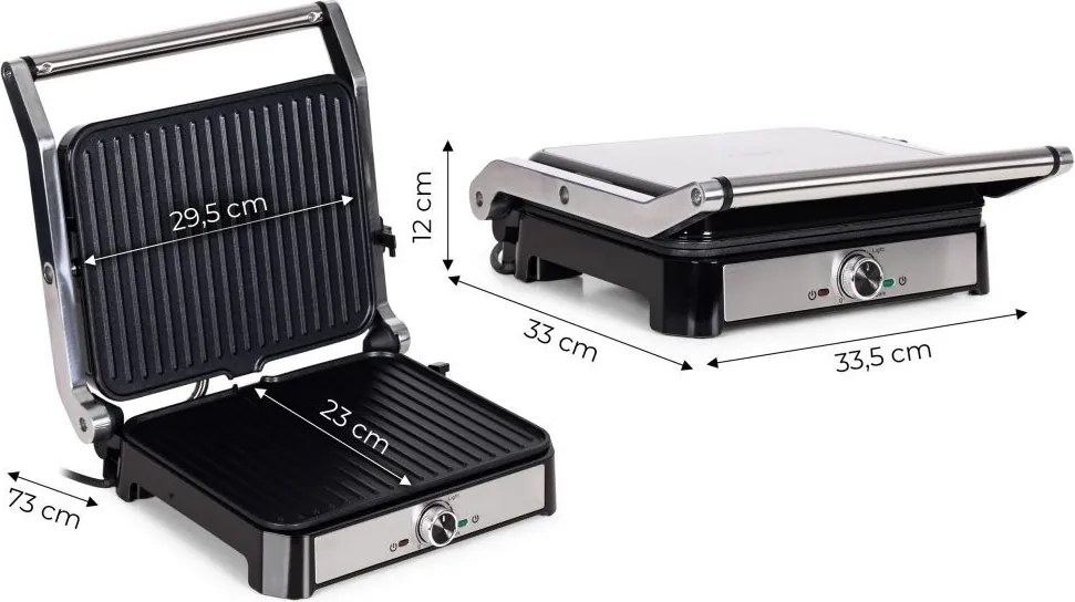 Електрическа контактна скара с незалепващи плочи - 2000 W