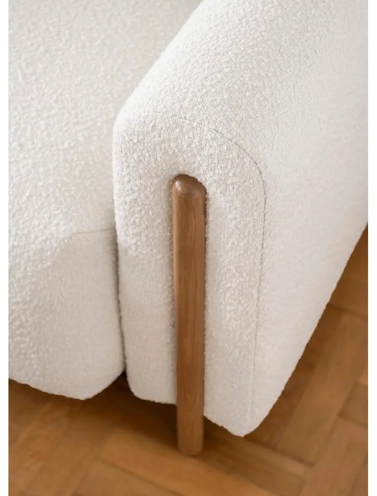 Сгъваем диван с място за съхранение от букле в цвят слонова кост 244 cm Arcadova – ELTAP