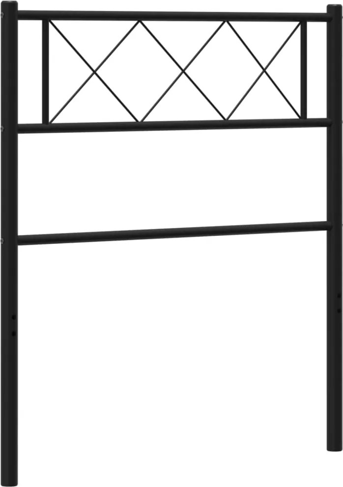 372305 vidaXL Метална резервна табла за легло, черна, 90 см