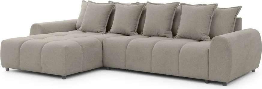 Кафяво-сив ъглов диван (ляв ъгъл) Albane – Ropez