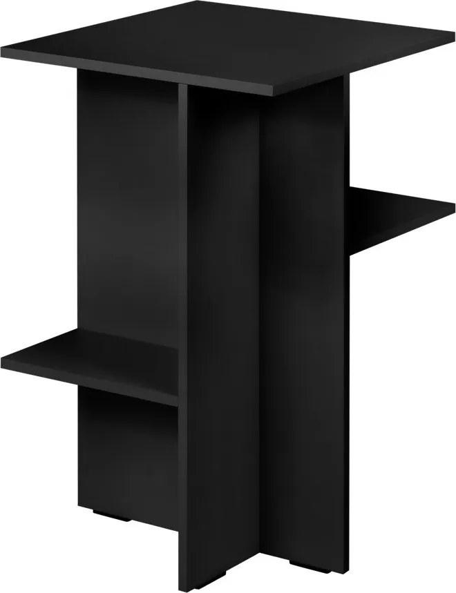 Черно нощно шкафче с рафтове Atik – noo.ma