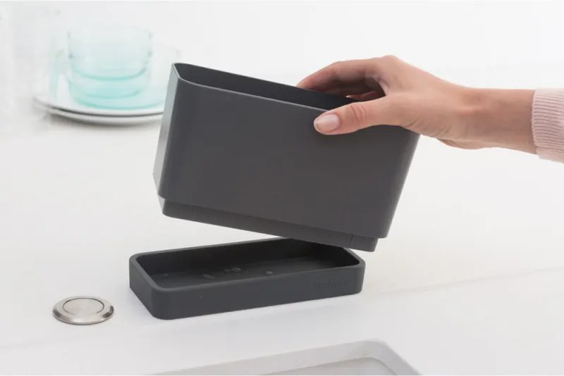 Органайзер за мивка Brabantia SinkSide 1000209, Нехлъзгащ се, Силикон, Тъмносив