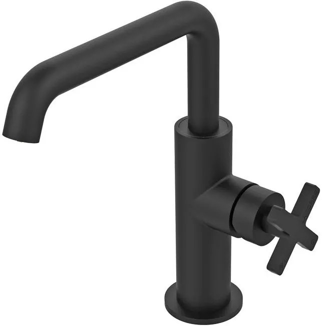 Смесител за умивалник с клапан Clic-Clac Elle Cross La Torre-Черен