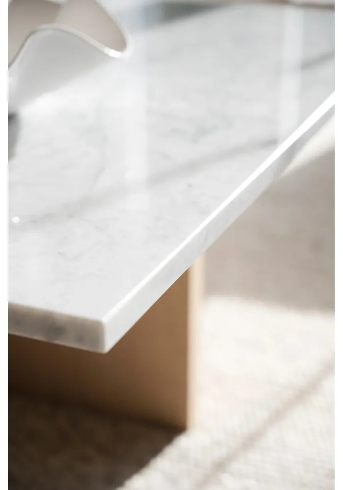 Кафява мраморна масичка за кафе 90x90 cm Brooksville - Rowico