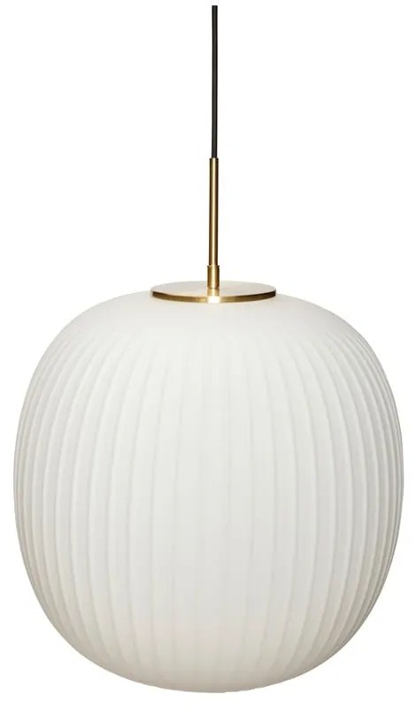 Бяло висящо осветително тяло със стъклен абажур ø 40 cm Serene – Hübsch