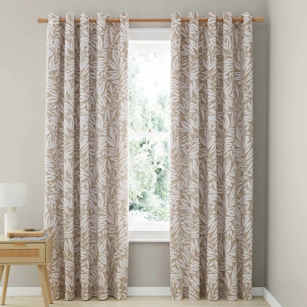 Светлокафяви пердета в комплект от 2 бр. 168x229 cm Sorrel Leaves – Catherine Lansfield