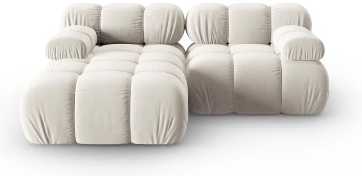 Бежов кадифен модулен ъглов диван (ляв ъгъл) Bellis – Micadoni