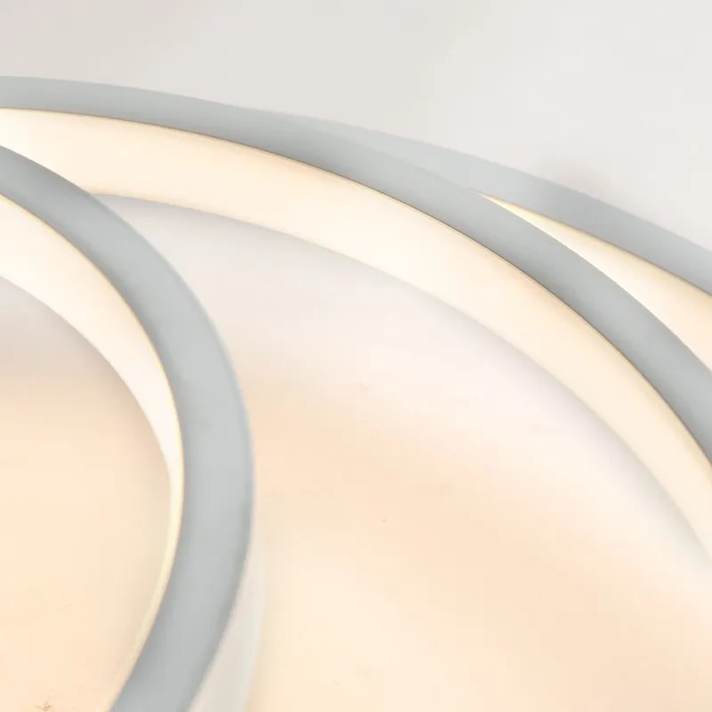 Модерна таванна лампа бяла с LED и димер - Rondas