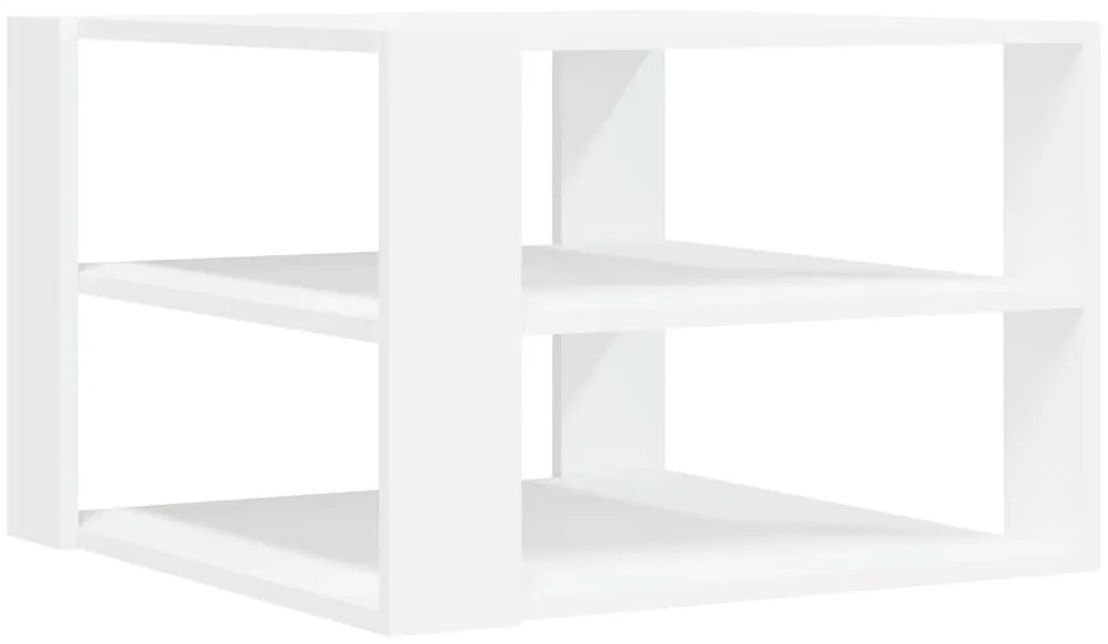 834245 vidaXL Кафе маса, бяла, 58x58x40 см, инженерно дърво