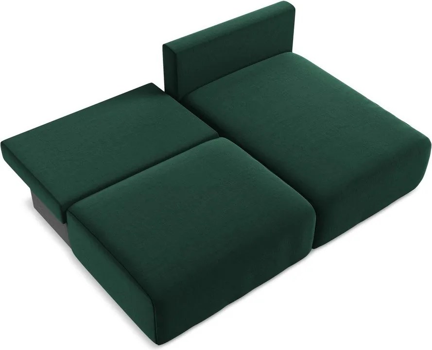 Тъмнозелен кадифен сгъваем/с място за съхранение ъглов диван (десен ъгъл) Kalena – Makamii
