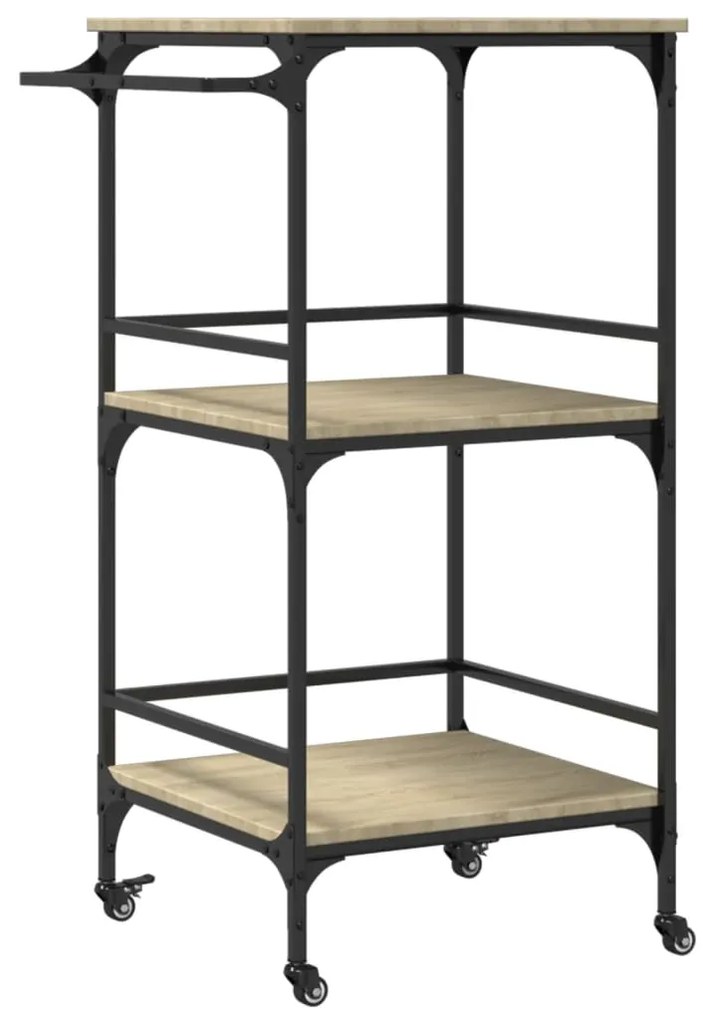 842337 vidaXL Кухненска количка, дъб сонома, 60,5x50x105 см, инженерно дърво