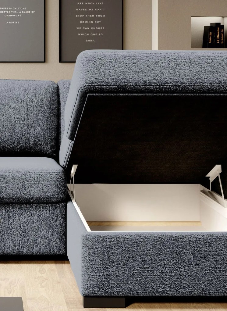 Ъглов Диван Орхидея-Сиво-Десен