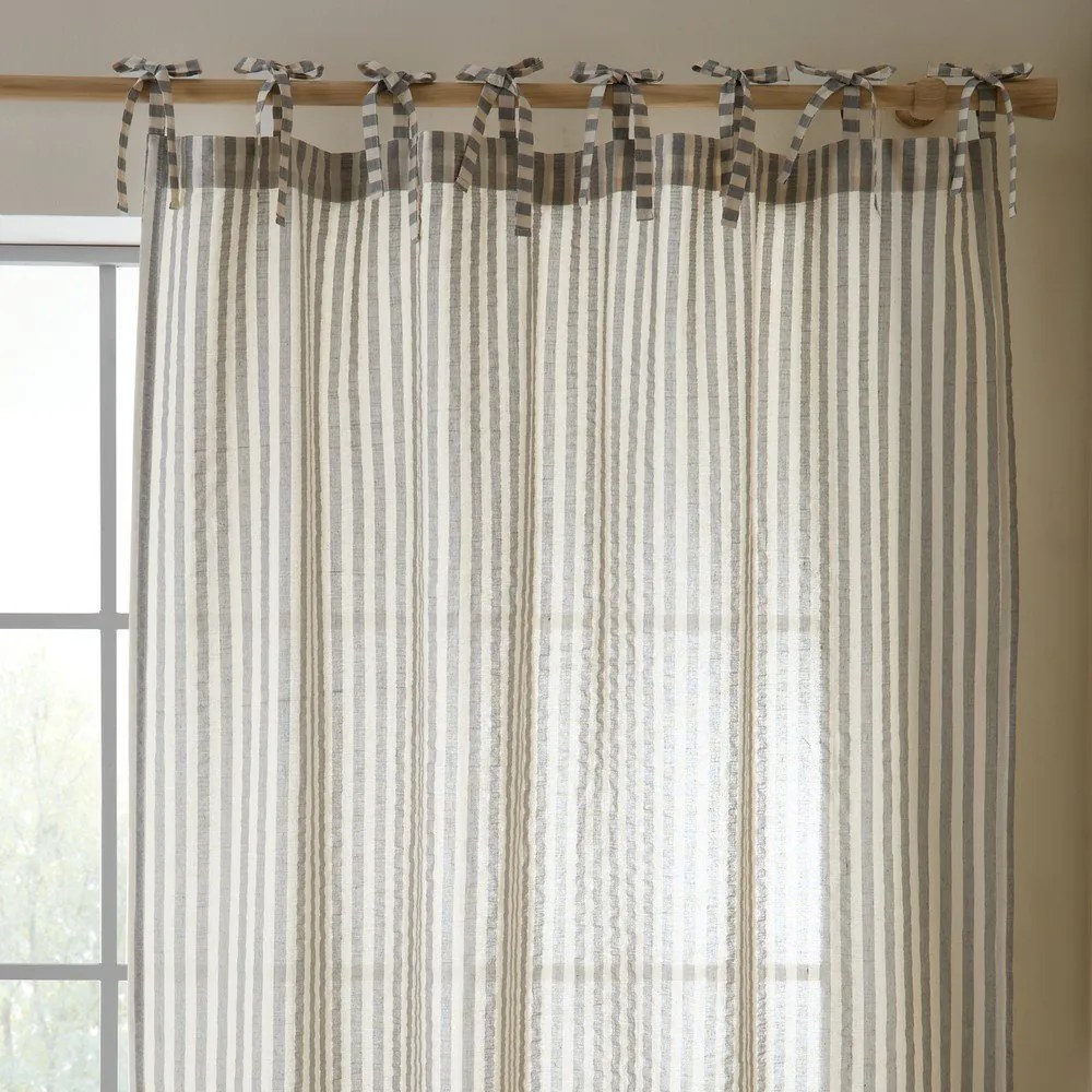 Сиво перде 140x229 cm Zanzibar Woven Stripe – Pineapple Elephant