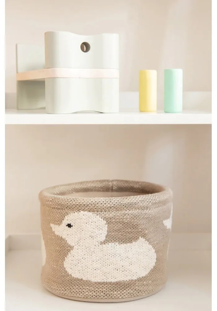 Бежов памучен органайзер Патица, ø 16 cm - Kindsgut