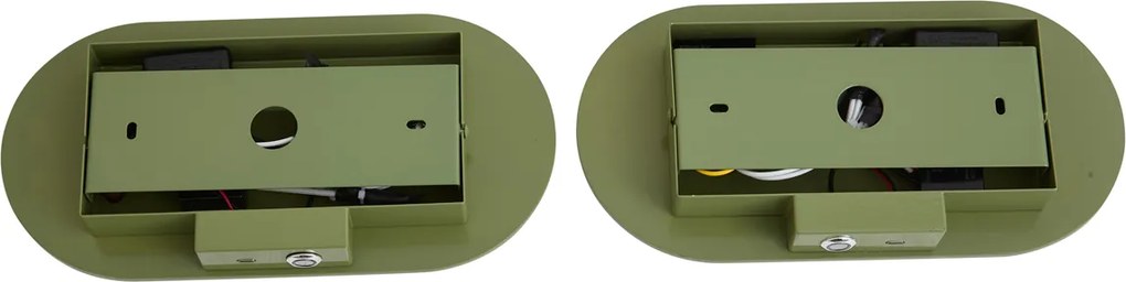 Комплект от 2 зелени стенни лампи с LED 3-степенно димиране и USB-C - Lila