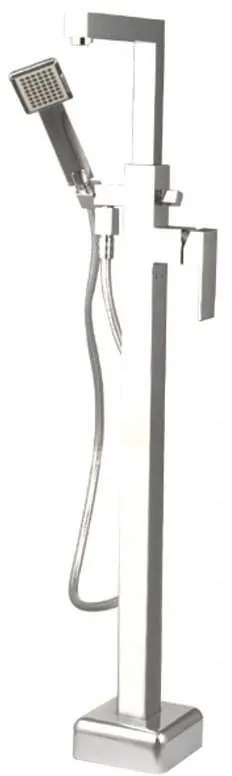 Стоящ смесител за вана ICL 8215C, месинг, хром, подово захранване, с шлаух и слушалка, 103.8x22.5см