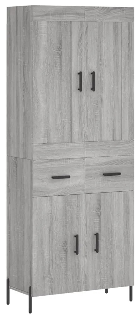 3199887 vidaXL Висок шкаф, сив сонома, 69,5x34x180 см, инженерно дърво